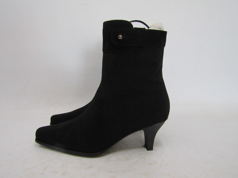 Stuart Weitzman Womens Size 6.5 M Black Zip Fashion Ankle Boots Booties